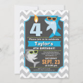 Summer Shark Birthday Invitation Kaart (Voorkant)