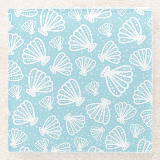 Summer Shell Pattern Glazen Onderzetter (Voorkant)