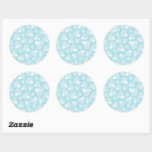 Summer Shell Pattern Ronde Sticker (Vel)