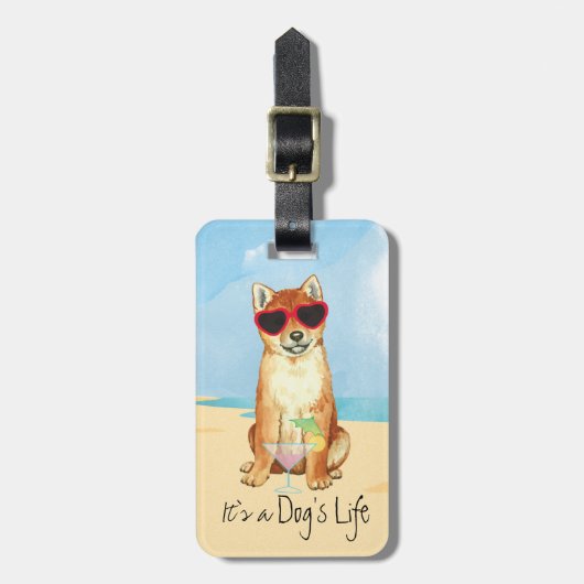 Summer Shiba Inu Bagagelabel (Voorkant verticaal)