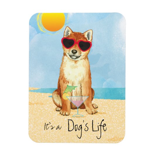 Summer Shiba Inu Magneet (Verticaal)