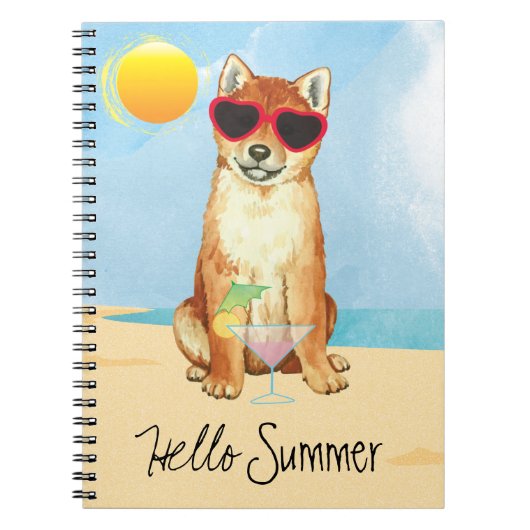 Summer Shiba Inu Notitieboek (Voorkant)
