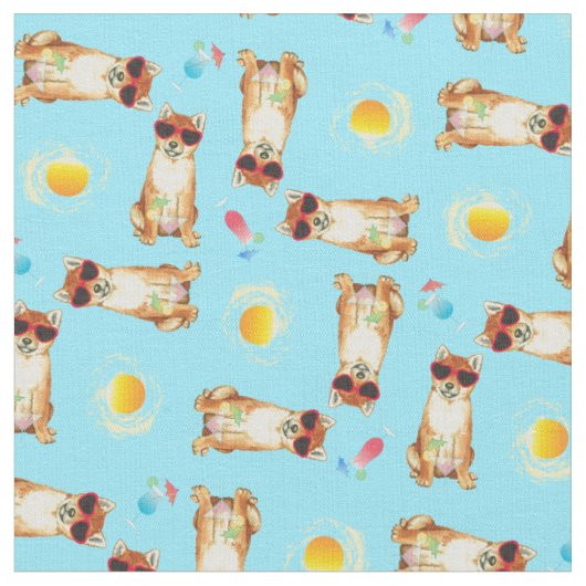 Summer Shiba Inu Stof (Close Up)