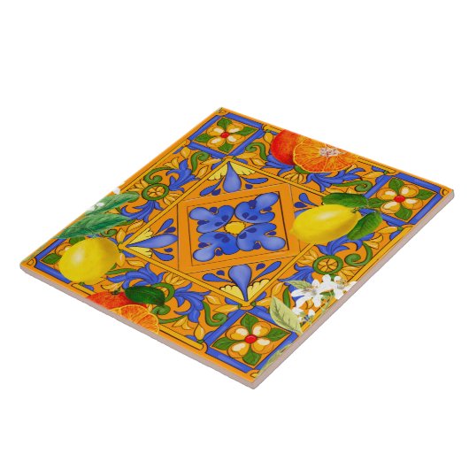 Summer, Siciliaanse tegels, majolica, Middellandse Tegeltje (Zijkant)