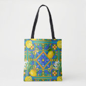 Summer ,Sicilian tiles ,citrus,oranges,majolica Tote Bag (Voorkant)