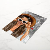 Summer Silver Faux Bokeh Bachelorette Folie Uitnodiging (Gedraaid)