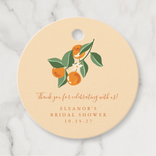 Summer  Sinaasappels Boho Custom Vrijgezellenfeest Bedankjes Labels (Voorkant)