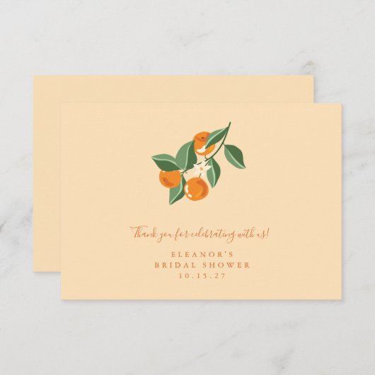 Summer  Sinaasappels Boho Custom Vrijgezellenfeest Bedankkaart (Voorkant / Achterkant)