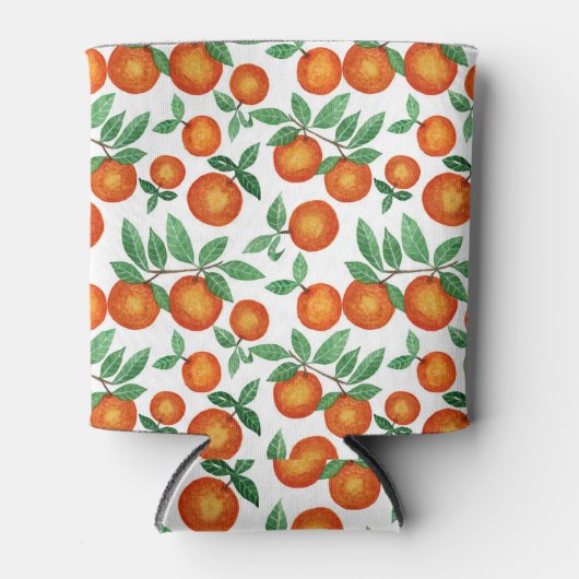 Summer Sinaasappels Citrus Waterverf Fruit Pattern Blikjeskoeler (Voorkant)