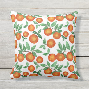 Summer Sinaasappels Citrus Waterverf Fruit Pattern Buitenkussen