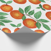 Summer Sinaasappels Citrus Waterverf Fruit Pattern Cadeaupapier (Hoek)