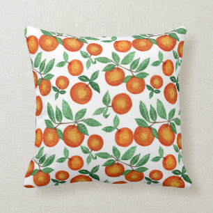 Summer Sinaasappels Citrus Waterverf Fruit Pattern Kussen