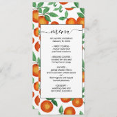 Summer Sinaasappels Citrus Waterverf Fruit Pattern Menu (Voorkant / Achterkant)