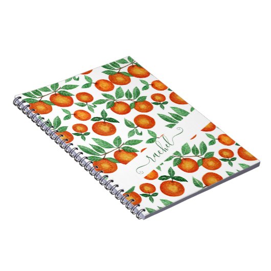 Summer Sinaasappels Citrus Waterverf Fruit Pattern Notitieboek (Rechterzijde)