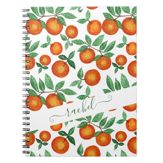 Summer Sinaasappels Citrus Waterverf Fruit Pattern Notitieboek (Voorkant)