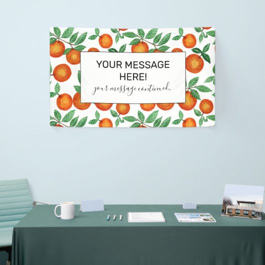Summer Sinaasappels Citrus Waterverf Fruit Pattern Spandoek (Beurs)