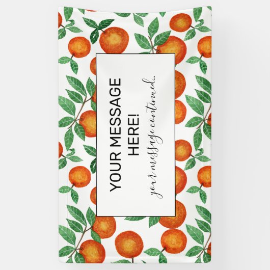 Summer Sinaasappels Citrus Waterverf Fruit Pattern Spandoek (Verticaal)