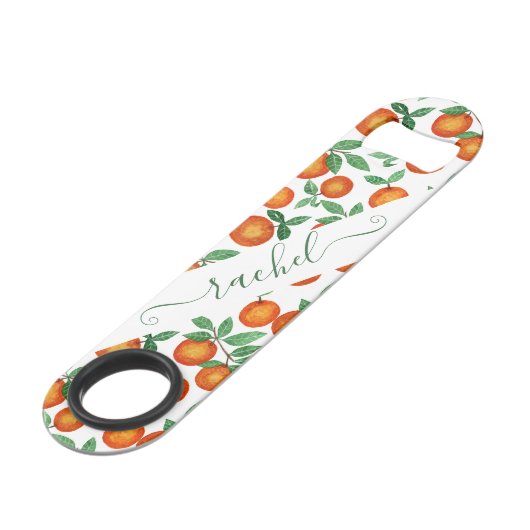 Summer Sinaasappels Citrus Waterverf Fruit Pattern Speed Flessenopener (Voorkant Gekanteld)