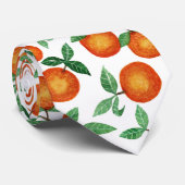 Summer Sinaasappels Citrus Waterverf Fruit Pattern Stropdas (Opgerold)