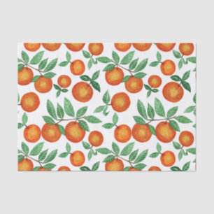 Summer Sinaasappels Citrus Waterverf Fruit Pattern Tissuepapier