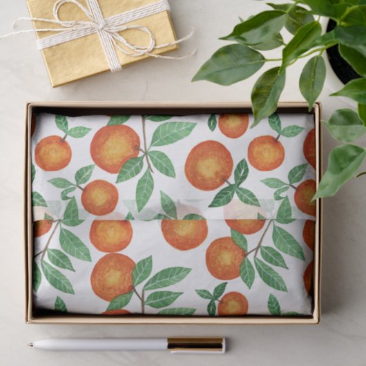 Summer Sinaasappels Citrus Waterverf Fruit Pattern Tissuepapier (Geschenk)