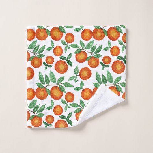 Summer Sinaasappels Citrus Waterverf Fruit Pattern Washandje (Wasdoekje)
