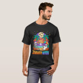 Summer Skeleton Party Halloween Vibes V T-shirt (Voorkant volledig)