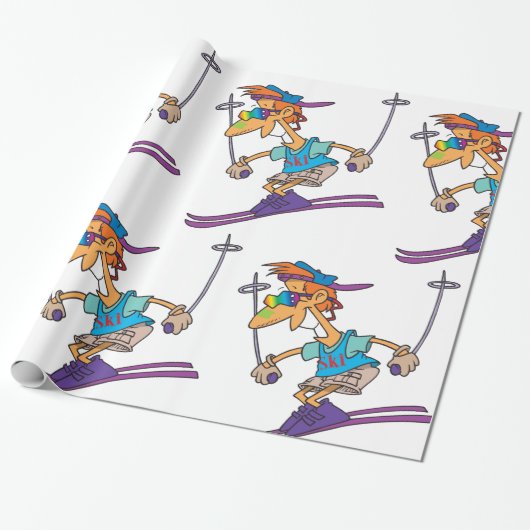 Summer Skier Cadeaupapier (Uitgerold)