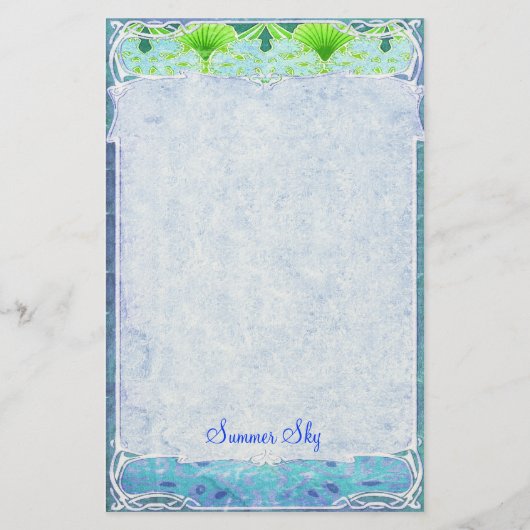 Summer Sky - Art Nouveau Stationery Briefpapier (Voorkant)