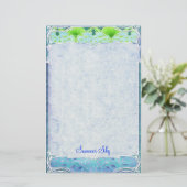 Summer Sky - Art Nouveau Stationery Briefpapier (Staand voorkant)