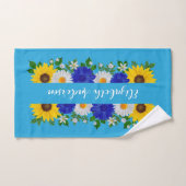 Summer Sky Blue Floral Handdoek (Handdoek)