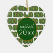 Summer Sleepaway Camp Green Sleeping Bag Keramisch Ornament (Rechts)