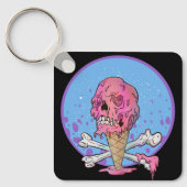 Summer Smelting Ice Cream Dripping Skull Sleutelhanger (Voorkant)