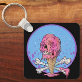 Summer Smelting Ice Cream Dripping Skull Sleutelhanger (Voorkant)