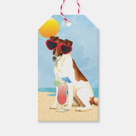 Summer Smooth Fox Terrier Cadeaulabel (Voorkant)
