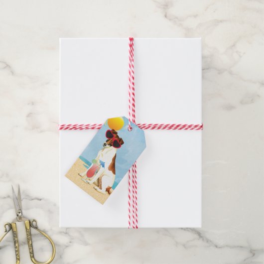 Summer Smooth Fox Terrier Cadeaulabel (Met Touw)