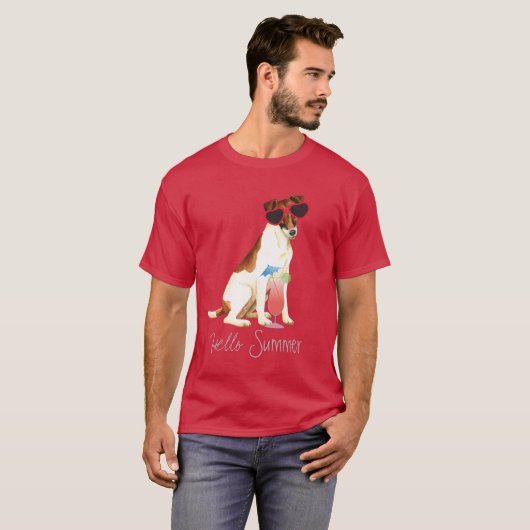 Summer Smooth Fox Terrier T-shirt (Voorkant volledig)