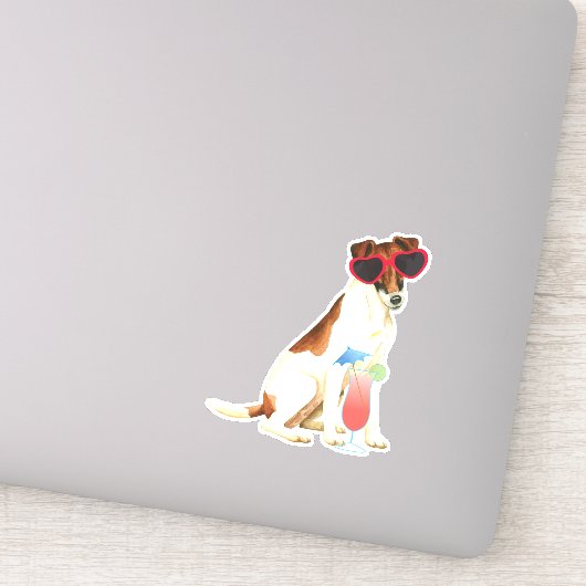 Summer Smooth Fox Terrier Vinyl Sticker (Detail)