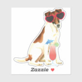 Summer Smooth Fox Terrier Vinyl Sticker (Vel)