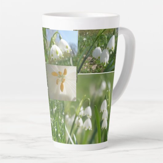Summer Snowflakes Collage Latte Mug Mok (Rechterhoek)