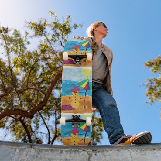 Summer Snowman - Kinder kunst voor CHOC Persoonlijk Skateboard (Buiten 1)