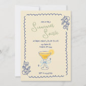 Summer Soirée Cocktail Evening Invitation Kaart (Voorkant)