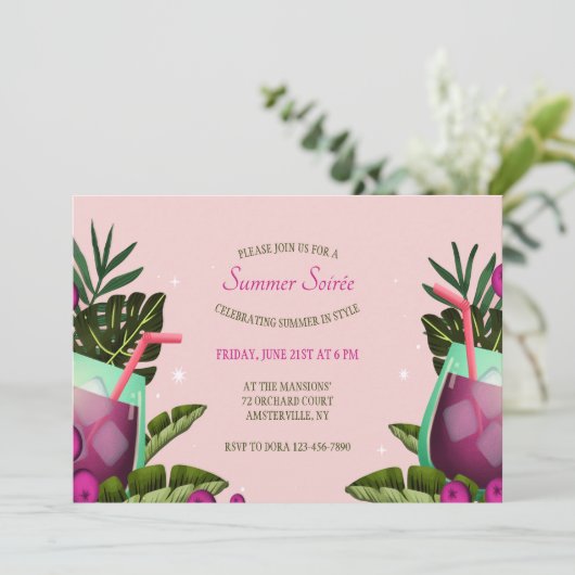 Summer Soirée Kaart (Staand voorkant)