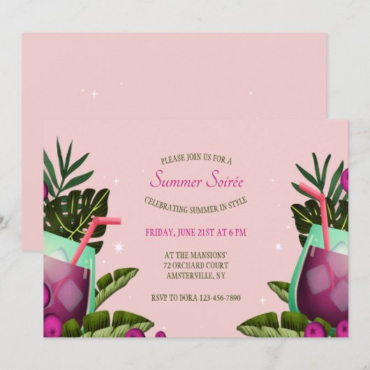 Summer Soirée Kaart (Voorkant / Achterkant)