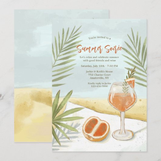 Summer Soirée uitnodiging (Voorkant / Achterkant)