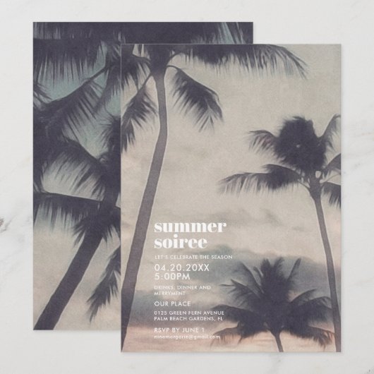 Summer Soiree Uitnodiging (Voorkant / Achterkant)