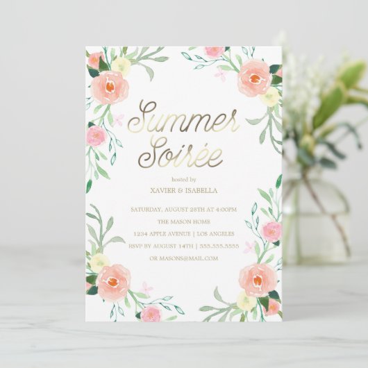 Summer Soirée | Uitnodiging zomerpartij (Staand voorkant)