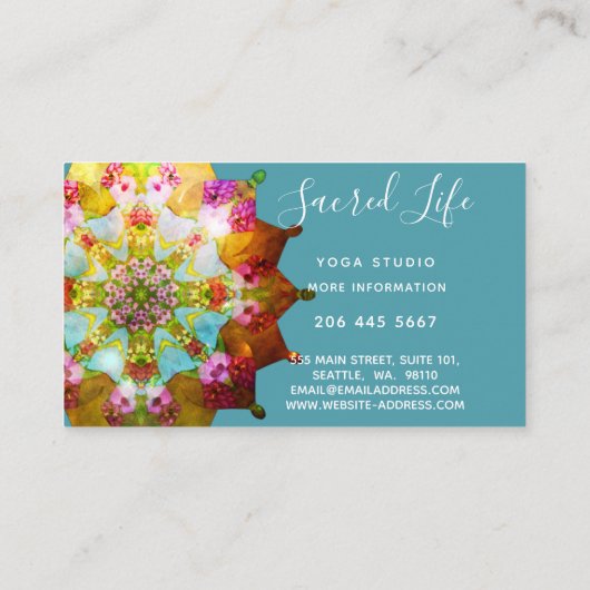 Summer Sol Mandala Visitekaartje (Achterkant)