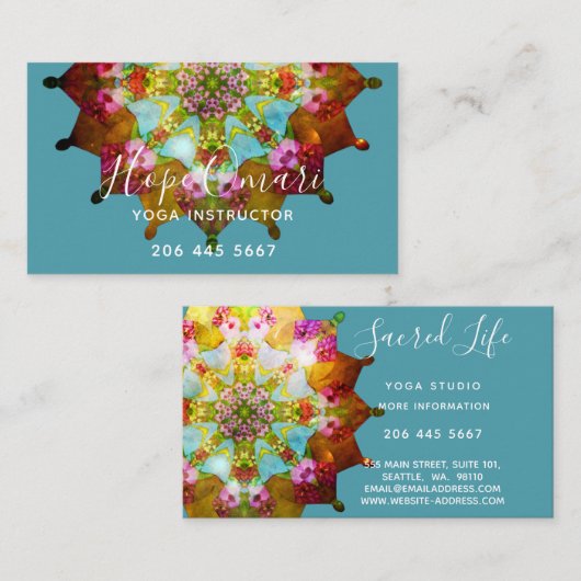 Summer Sol Mandala Visitekaartje (Voorkant / Achterkant)