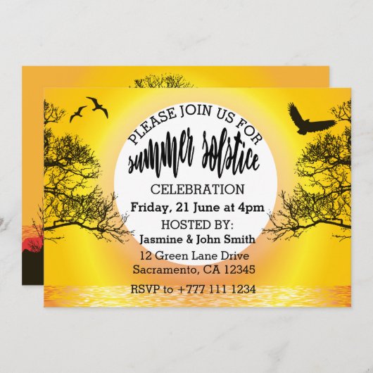 Summer Solstice Celebration Kaart (Voorkant / Achterkant)